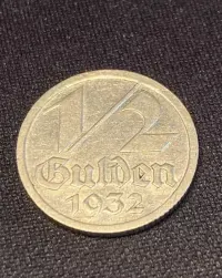 1/2 gulden 1932 ,Wolne Miasto Gdańsk ,Polska ,  orginalny. — ujęcie 4