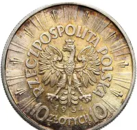 10 złotych 1934 Piłsudski – RZADKI ROCZNIK - BARDZO ŁADNE — ujęcie 2
