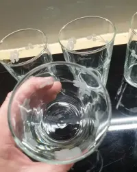 4 szklanki Prl białe kwiaty 200 ml — ujęcie 2