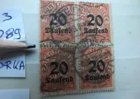 4szt. znaczki Mi D90 BŁĄD przedruk DIENST Niemcy 1923r. Rzesza DROŻSZE — ujęcie 2
