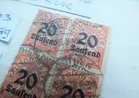 4szt. znaczki Mi D90 BŁĄD przedruk DIENST Niemcy 1923r. Rzesza DROŻSZE — ujęcie 3
