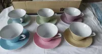 6 filiżanek porcelanowych DAISY Lilien Porzellan Austria lata 70-te — ujęcie 3