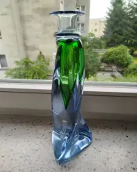 A. JABLONSKI rzadki, skrecony, krysztalowy wazon 29 cm — ujęcie 3
