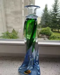 A. JABLONSKI rzadki, skrecony, krysztalowy wazon 29 cm — ujęcie 4