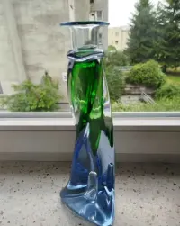 A. JABLONSKI rzadki, skrecony, krysztalowy wazon 29 cm — ujęcie 5