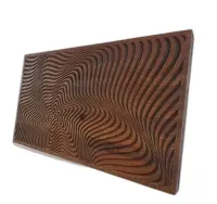 Abstrakcyjna dekoracja z drewna 3D 53 × 31 cm – hipnotyczny wzór — ujęcie 3