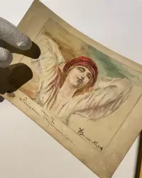 Akwarela 1933 r. Reprodukcja pracy P. Stachniewicza pt. „Tęsknota”. — ujęcie 3