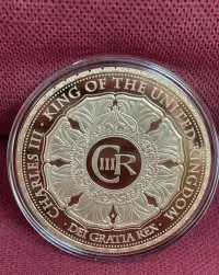 Anglia Król Karol Duży Medal Numizmat Kolekcjonerski — ujęcie 4