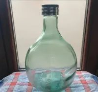 Antique European Green Glass Demijohn Wine Jug Italian Villani — ujęcie 2