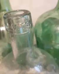 Antique European Green Glass Demijohn Wine Jug Italian Villani — ujęcie 5