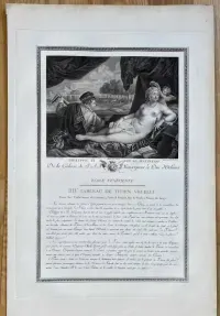 Antyczna grafika, miedzioryt, XVIII wiek, wg Tycjana — ujęcie 2