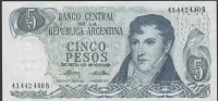 Argentyna 5 pesos 1974/76 - generał Belgrano - stan bankowy UNC — ujęcie 3