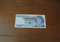 banknot Polski 1000 zł 1982 FF nr 01x0327 stan bankowy UNC [b497] — ujęcie 3