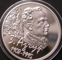 Białoruś 10 rubli 2008 - Zair Azgur - srebro - stan menniczy — ujęcie 3