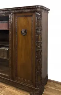 BIBLIOTEKA gabinetowa 100-letnia antyk WITRYNA rzeźbiona FIGURALNA GŁOWY
Warunki oferty — ujęcie 3