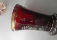 Biedermeier szklanica rubinowa 19 wiek szklo — ujęcie 2