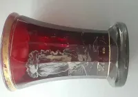 Biedermeier szklanica rubinowa 19 wiek szklo — ujęcie 3