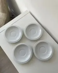Burg Lindau zestaw spodki pod filiżanki talerzyki porcelanowe białe — ujęcie 4