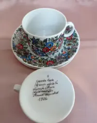 Cepelia Porcelana Karolina 1978 rok 6 filizanek ze spodkami — ujęcie 3