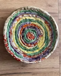 Ceramiczny talerz na ciasto duży 38 cm - rękodzieło — ujęcie 2