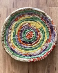 Ceramiczny talerz na ciasto duży 38 cm - rękodzieło — ujęcie 4