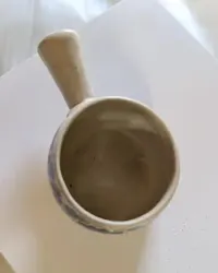 Ceramiczny Tygielek rondelek KOKILKA Fajans WŁOCŁAWEK PRL – Sygnowany J. Talorowska / Vintage Cepelia — ujęcie 3