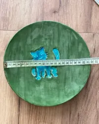 Ceramika rękodzieło- talerz 21 cm z kotkiem — ujęcie 5