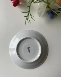 Chodzież Martinroda małe talerzyki spodki porcelanowe białe zielone — ujęcie 3