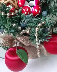 Choinka ozdoby 47cm kolekcja juta  vintage home ozdoba tkmaxx mała — ujęcie 3