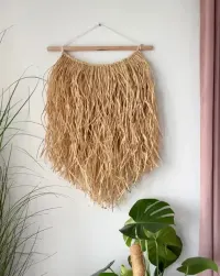Dekoracja z rafii ozdoba wisząca rafia boho naturalna — ujęcie 5