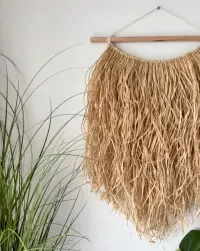 Dekoracja z rafii ozdoba wisząca rafia boho naturalna — ujęcie 2