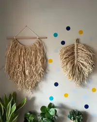 Dekoracja z rafii ozdoba wisząca rafia boho naturalna — ujęcie 4