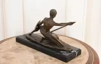 Demetre Chiparus Style - Wojownik z Włócznią i Tarczą Figura Rzeźba — ujęcie 4