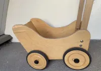Drewniany wózek dla lalki lalek retro stary vintage antyk drewno — ujęcie 3