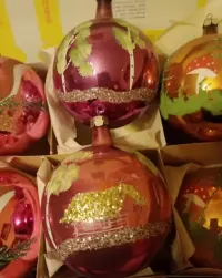 Duże Bombki PRL zestaw 6 sztuk ozdoby choinkowe — ujęcie 4