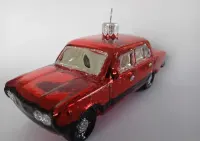DUŻY FIAT 125p bombka szklana! Czerwony — ujęcie 2