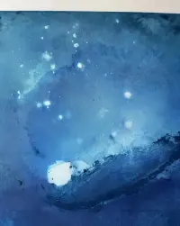 Duży obraz abstrakcyjny 100x90 niebieski granatowy ocean morze woda — ujęcie 5