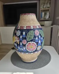 Duży wazon amfora z papugą art deco secesja Amphora Turn Bohemia — ujęcie 4
