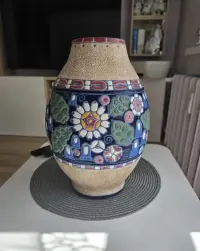 Duży wazon amfora z papugą art deco secesja Amphora Turn Bohemia — ujęcie 5