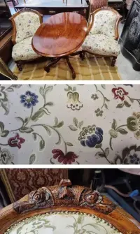 Dwa piękne, stylowe fotele - eklektyczny salonik - meble stylowe, antyki — ujęcie 3