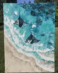Dwuczęściowy dwiptych „Życie w oceanie” (2×55×75 cm) — ujęcie 2