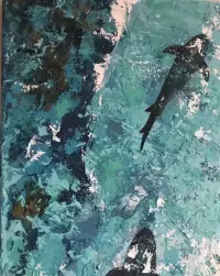 Dwuczęściowy dwiptych „Życie w oceanie” (2×55×75 cm) — ujęcie 5