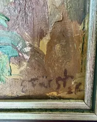Edmund FÜRST (1874-1955) Olej Płótno Impast Fowizm jak Matisse Sztuka Muzealna Inwestycja Unikat Postimpresjonizm Niemcy Izrael Spaziergang Kurort TOP — ujęcie 2