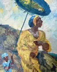 Edmund FÜRST (1874-1955) Olej Płótno Impast Fowizm jak Matisse Sztuka Muzealna Inwestycja Unikat Postimpresjonizm Niemcy Izrael Spaziergang Kurort TOP — ujęcie 3