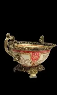Elegancka patera porcelana brąz — ujęcie 5