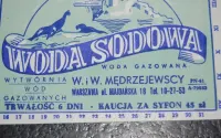 Etykietka Woda Sodowa - W.W. Mędrzejewscy - lata 50/60 — ujęcie 2