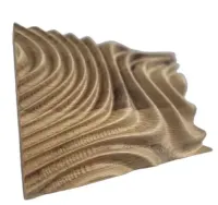 Dębowy panel ścienny 3D „Fale” 40 × 26,5 cm – dekoracja — ujęcie 3