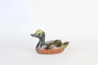figurka ceramiczka kaczki dzika ręcznie malowana vintage retro lata 70 — ujęcie 2