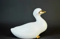figurka kaczka gęś złoto retro rustykalny wiejski folk — ujęcie 3