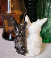 Figurka psy szkockie terrier piękna stara porcelana — ujęcie 4